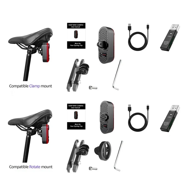

A51Q-Ride-Safe 1080P HD Bicycle Rear Camera And Tail Light - Waterproof With 6 Hours Of Continuous Recording