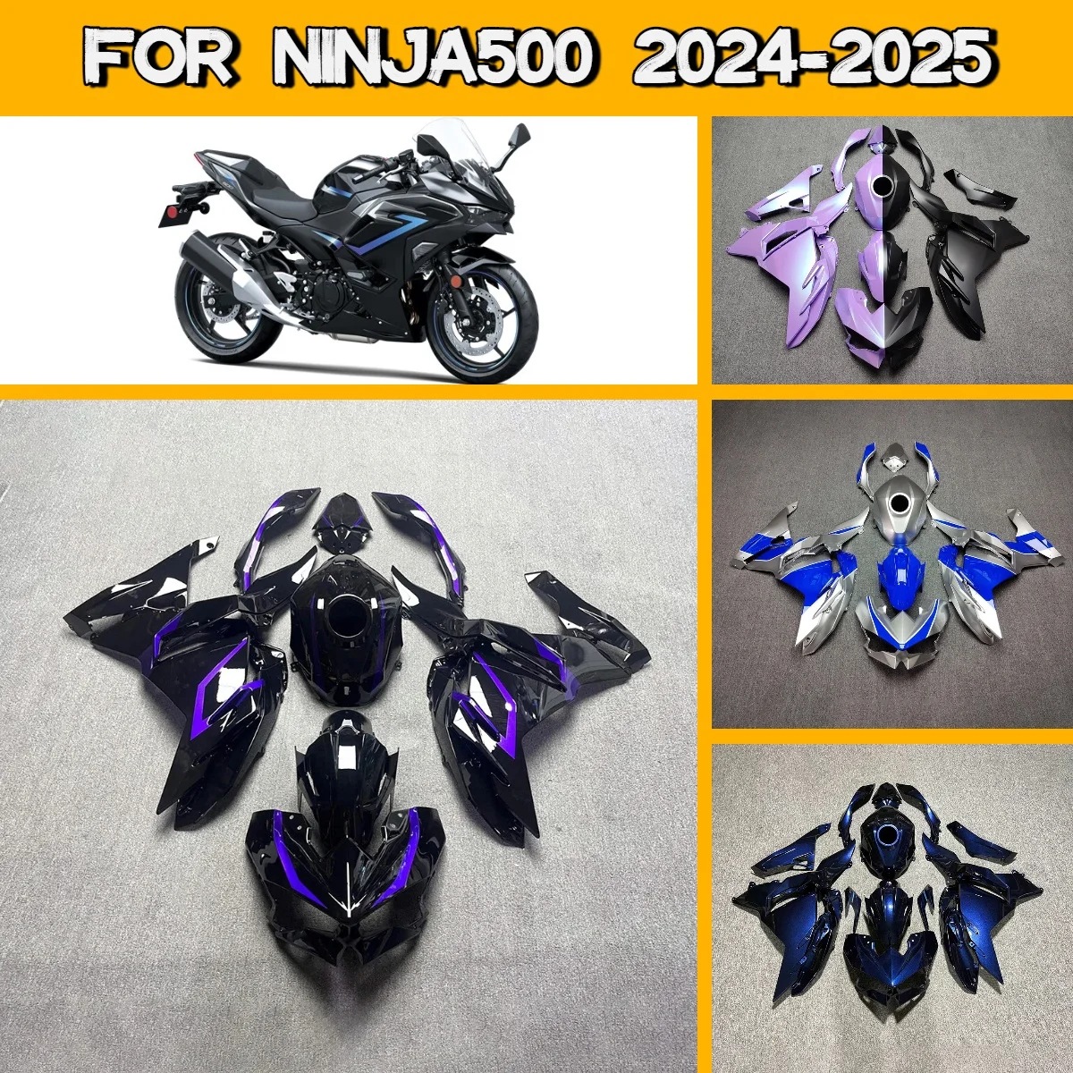 Prime Fairings 2024-2025 Ninja500 Full ABS Painted Fairing Set Injection Molded Fit for 24-25 Kawasaki Ninja 500