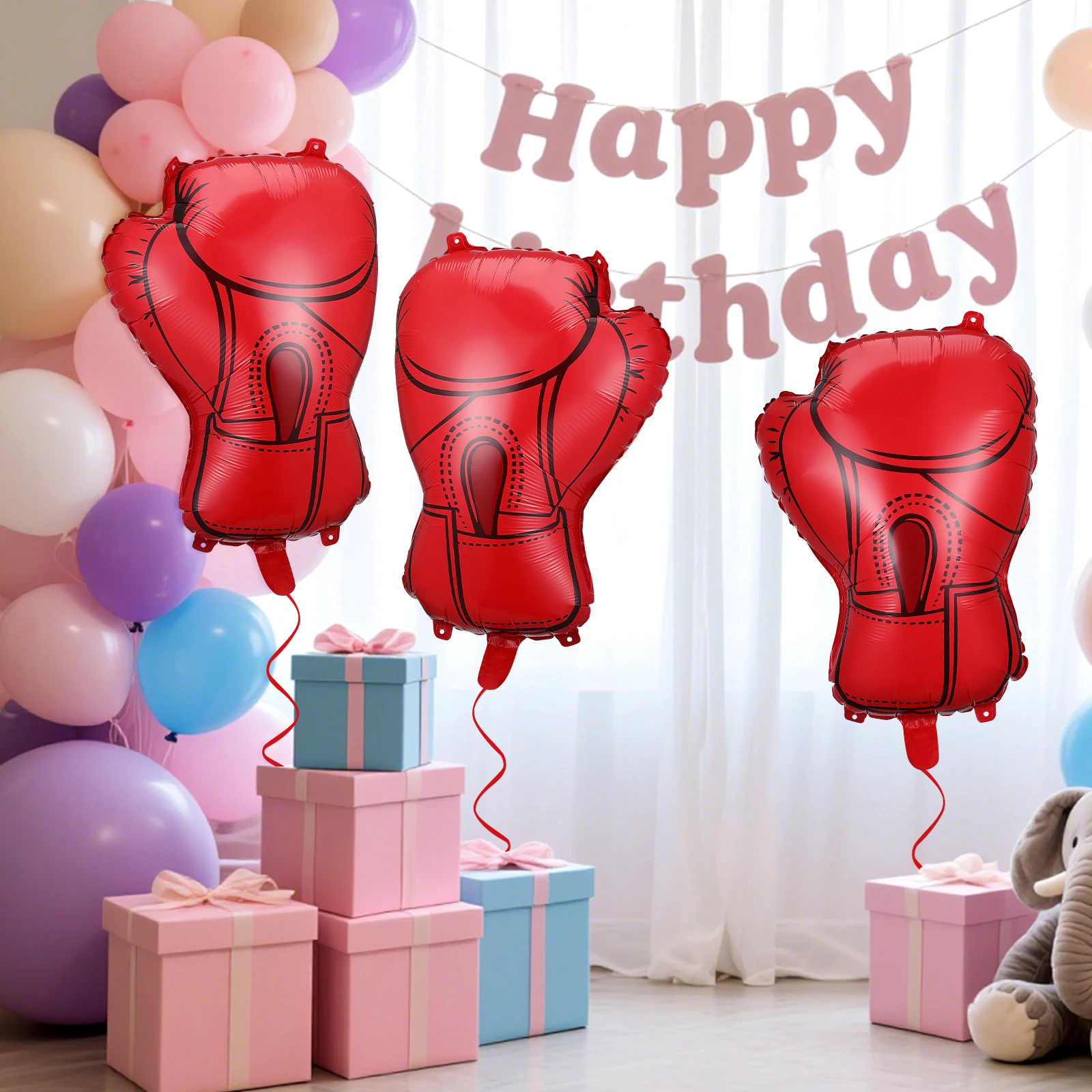 

10Pcs Boxing Gloves Balloons Boxing Themed Birthday Party Decor Aluminum Foil Balloons Boxing Glove Balloons Sports Celebrations