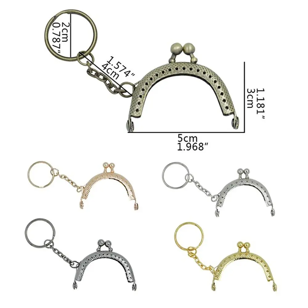 5Cm Mini Metalen Bal Hoofd Boog Frame Munt Frame Frame Clutch Lock Kiss Clasp Lock Tassen Onderdeel Vervanging