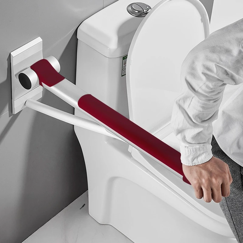 

Folding Toilet Support Bar Bathroom Safety Grab Rail for Elderly Non-Slip Aluminum Alloy Handrail Wall-Mounted Assistive Aid