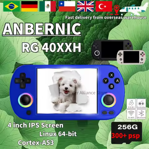Anbernic rg40xx h rg 40xxh console de jogos portátil retrô console de videogame 256g psp jogos tela ips de 4.0 polegadas sistema linux presentes