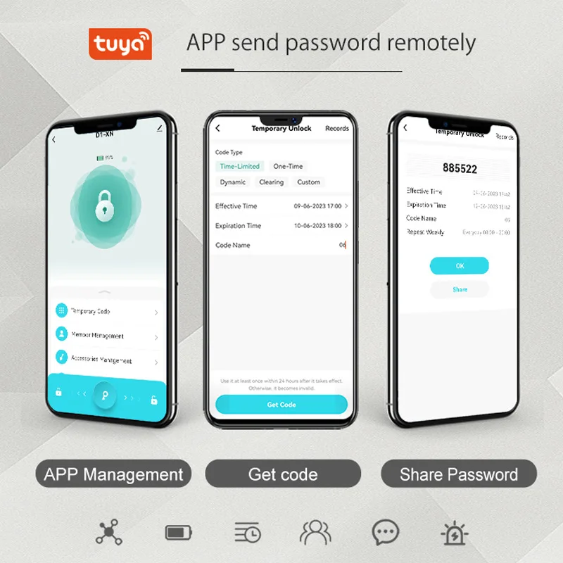 Factory Tuya TTlock WiFi Smart Door Lock Fingerprint & RFID CARD Access Digital Password Code for American Standard Wood Door