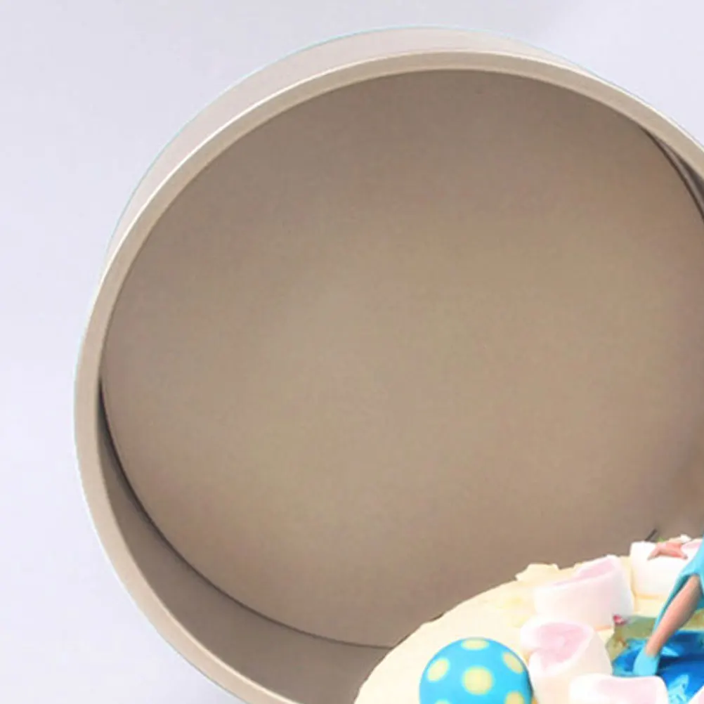 

8 Inches Round Cake Mold Stainless Steel Baking Tray Reusable High Temp Cupcake Mold Gold Color Kitchen Pastry