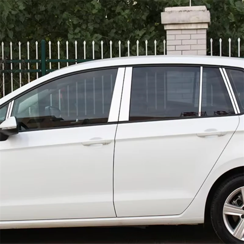 WELKINRY For VW Golf Sportsvan 2014-2020 Golf SV Stainless Steel Car Body Door Window Central Middle B C Column Pillar Post Trim