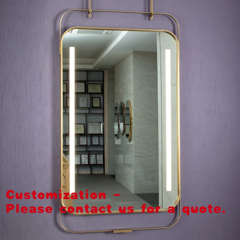 

Customize.Luxury square Frame Decorative Wall Mounted Mirror with Lighting