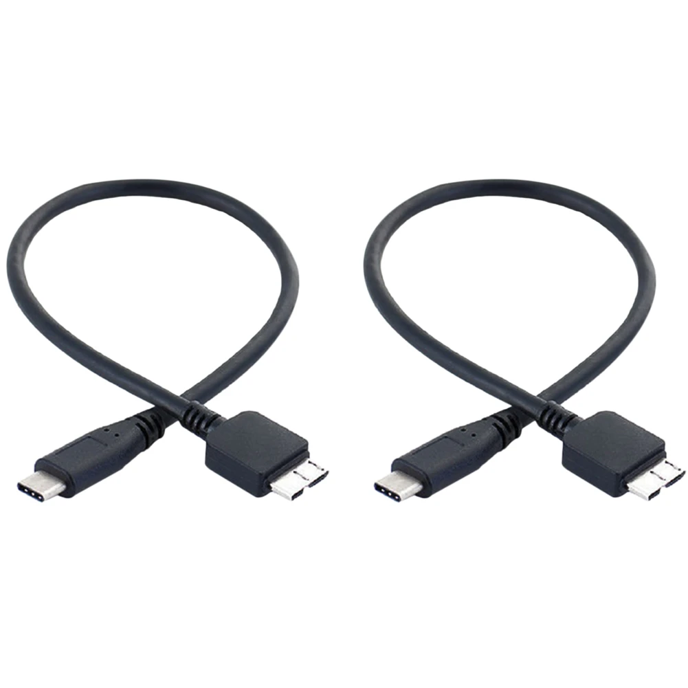 N82R 2X Hard Drive Cable,USB 3.1 Type-C Male To USB 3.0 Micro-B Male Data Cable For Tablet Phone