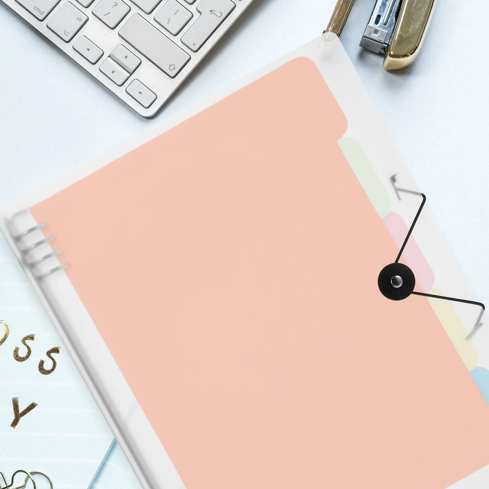 

Transparent A4 Loose-Leaf Notebook Shell Binder Cover Portable Refillable Organizer Folder for School Office