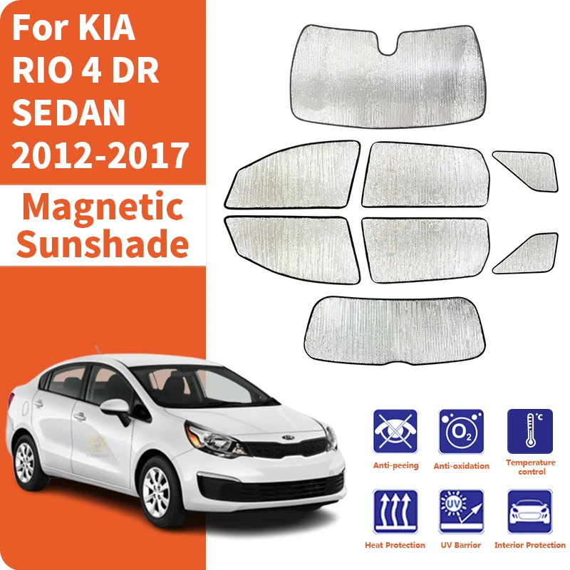 Custom Car Window Sunshade Anti-UV Car Sun Window Visors Sunshade Covers Accessories For KIA RIO 4 DR SEDAN 2012-2017