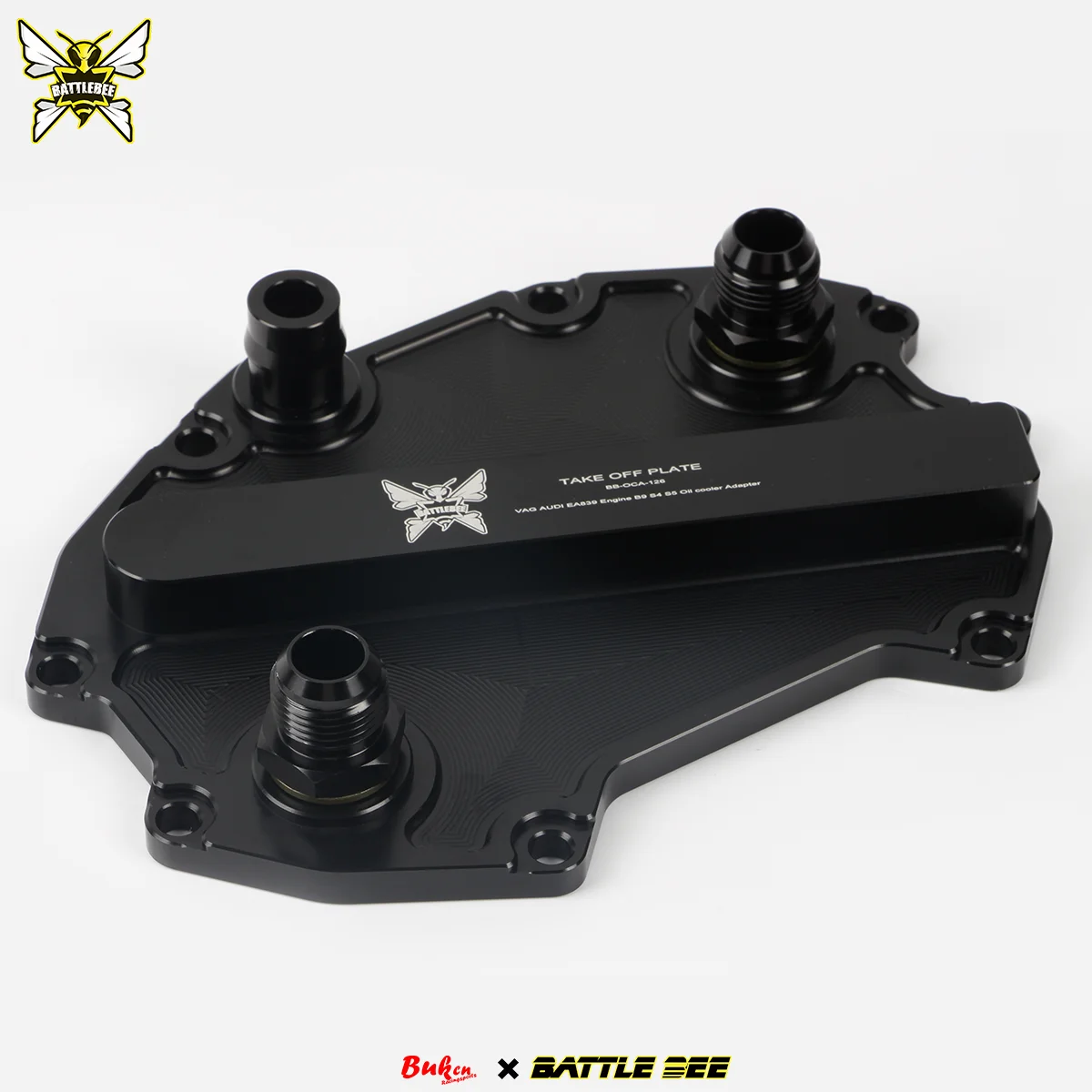 

Battlebee Engine Oil Cooler adapter for B9 S4 S5 RS4 RS5 EA839 2.9T 3.0T_ take off plate model BB-OCA-126