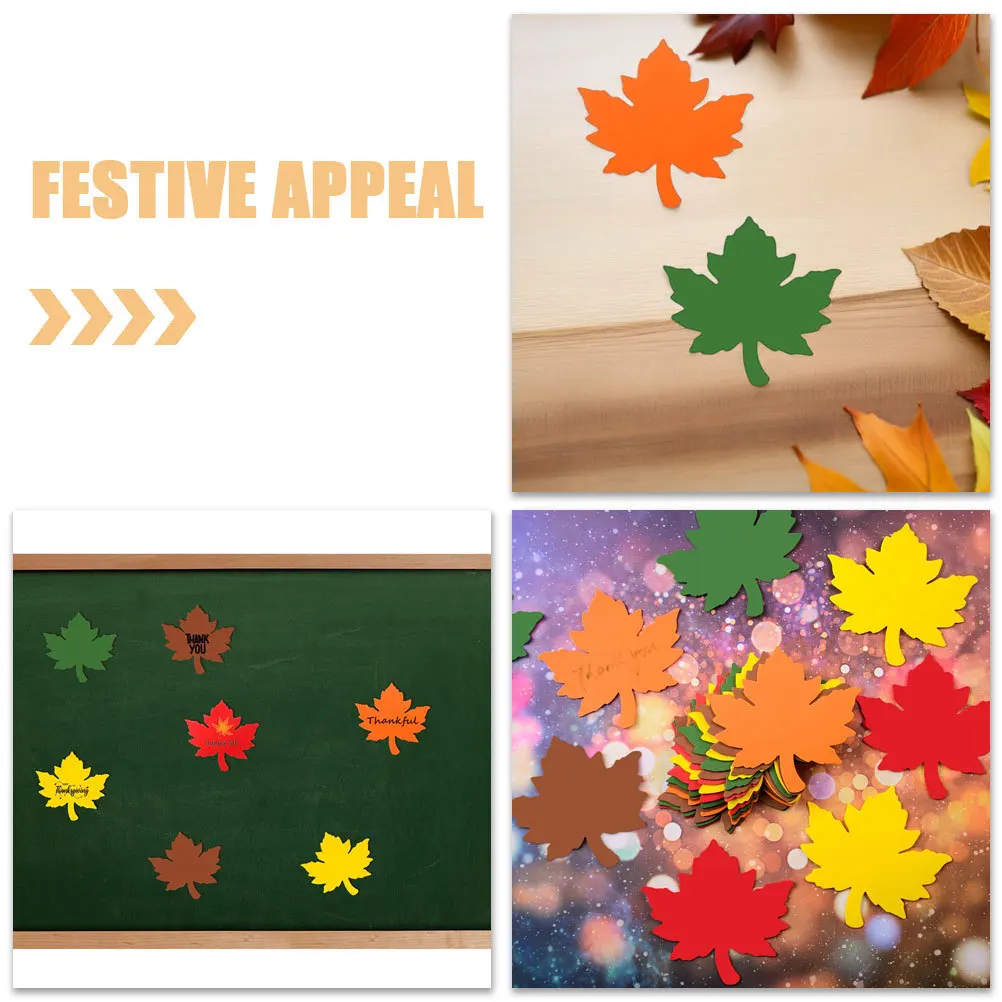 60Pcs Maple Leaves Cutouts Fall Thanksgiving Classroom Wall Decor Thick Paper Autumn Leaf Stickers Fall Maple Leaf Stickers