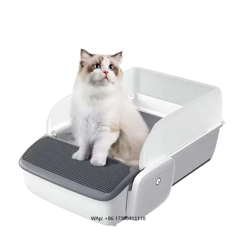 

65L plastic APP control automatic self-cleaning open top smart cat toilet