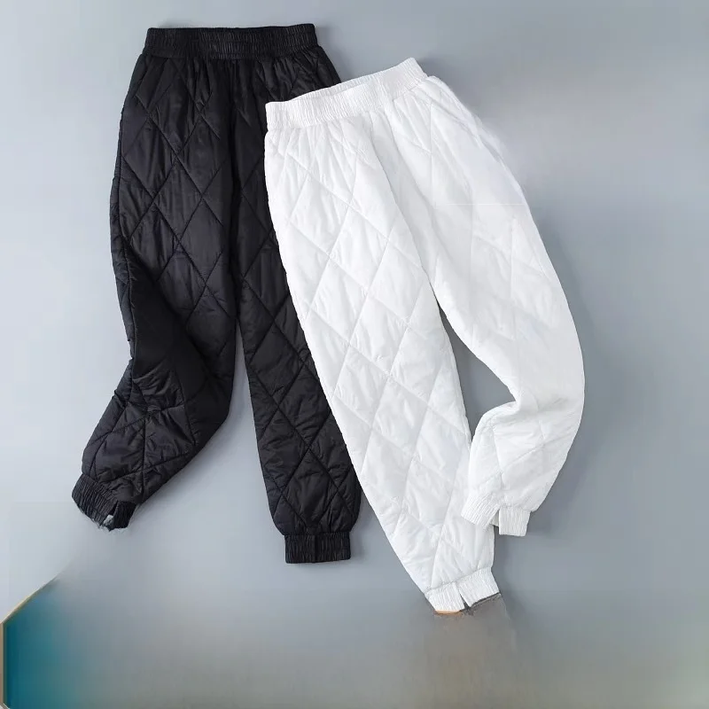 

Women's down Cotton Pants High Waist Loose Fit Lightweight Warm Trousers Casual Pants Winter Outerwear Yangjing Brand