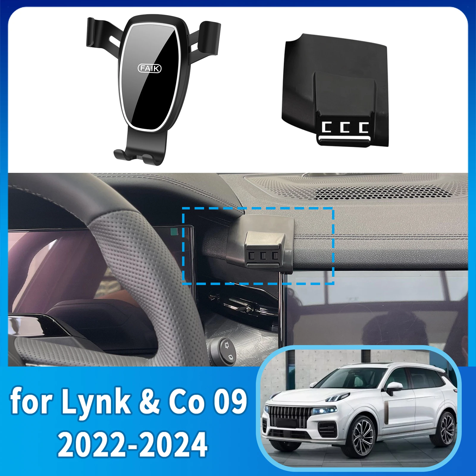 

​​fit for Lynk & Co 09 2022 2023 2024 Anti-Shake Screen Base Phone Holder Mount Stand ​​ Dedicated Car​​ accessoires