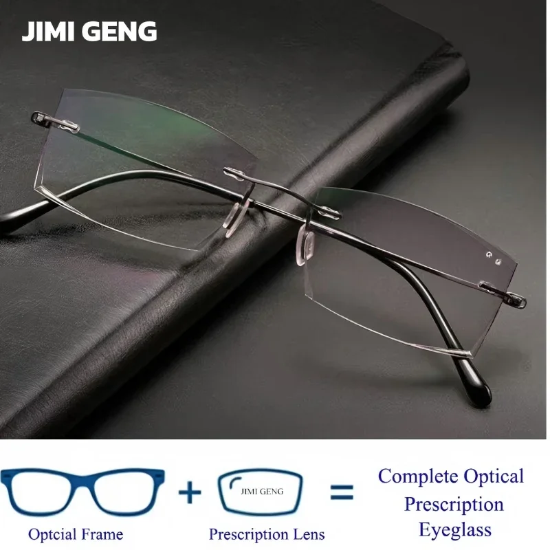 نظارات قراءة جديدة بحافة قطع ماسية مضادة للضوء الأزرق مصنوعة من مادة التيتانيوم النقية، خفيفة الوزن ومريحة