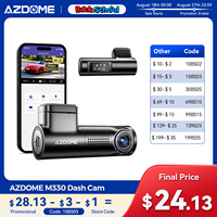AZDOME M330 WiFi Dash Cam FHD 1296P Front Dash Camera for Cars Voice Control 0.96\