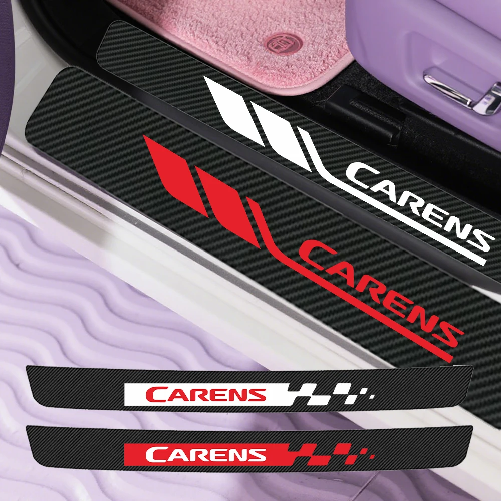 

Car Door Sill Protector Carbon Fiber Sticker Anti Scratch For Kia Carens 2002-now GT Line Auto Accessories Trunk Strip Decorate