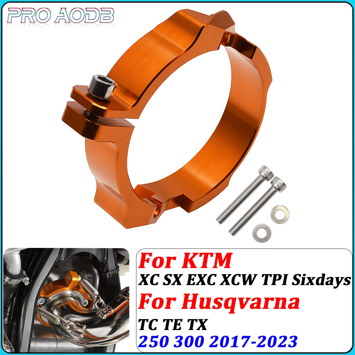 

Exhaust Tip Muffler Pipe Clamp Flange Guard For KTM EXC XC SX XCW TPI Six Days 250 300 2017-2022 2023 Husqvarna TE TC TX GasGas
