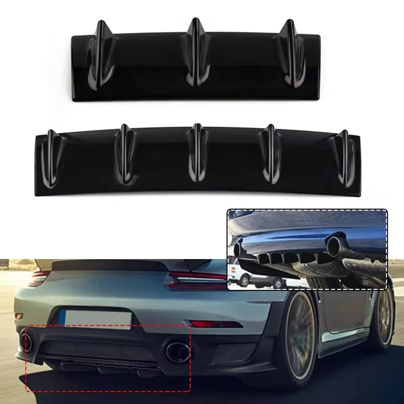 

3/5 Shark Fin Car Rear Bumper Lip Diffuser Spoiler Sticker Protector Decoration Modified Anti-Collision