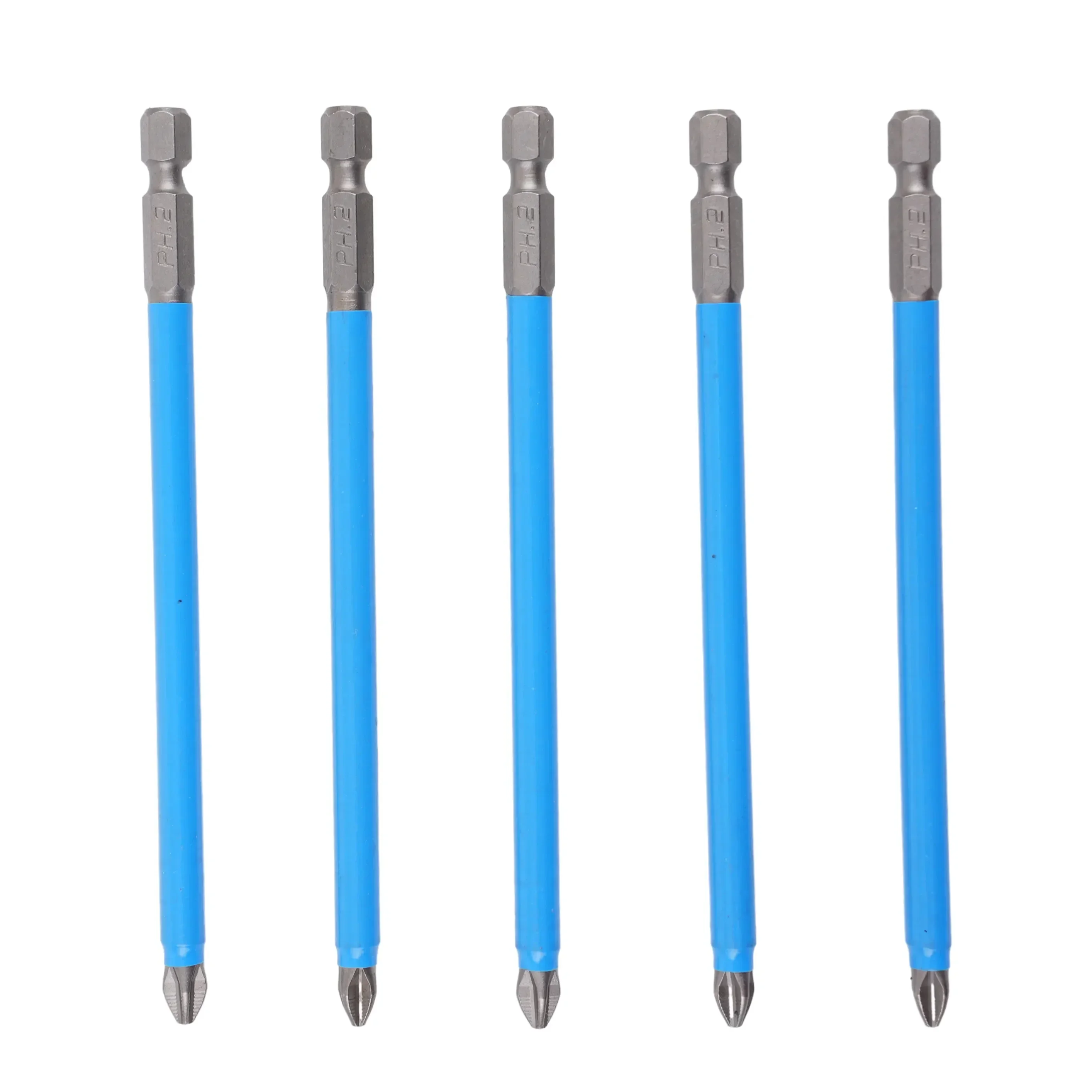 5Pcs PH2 Magnetic Batch Head Extra Long 127mm Magnetic Non-Slip Screwdriver Bit Set 1/4 Hex Shank Cross Screw Driver Hand Tools