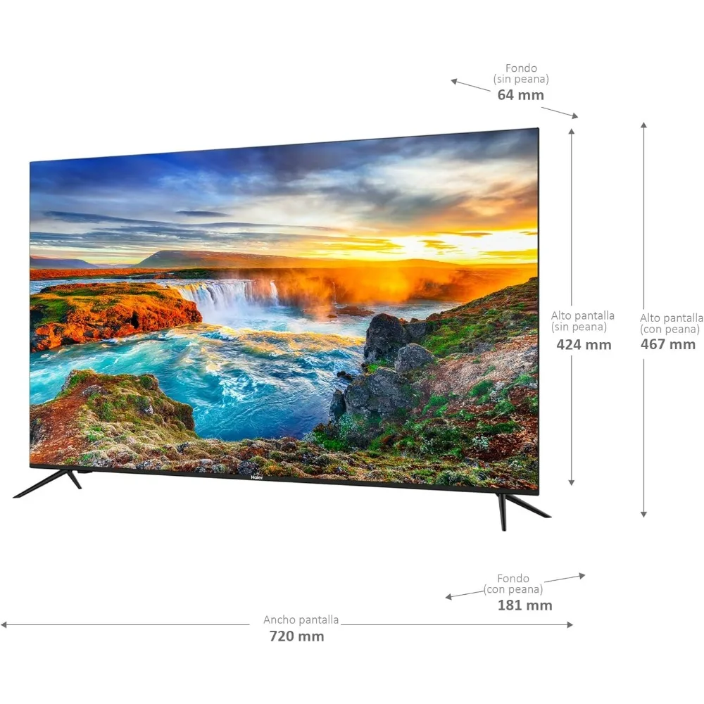 Haier Direct LED Full HD H32K702FG - 32 بوصة، تلفزيون ذكي، HDR، Dolby Audio، Android 11، Smart-TV، Google Assistant، Bluetooth