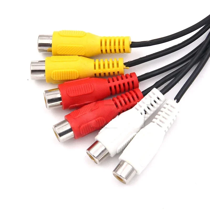 Audio TV DVD Video Adapter AV Cable RCA Split Cable Male To 2 Female 3 RCA Male To 6 RCA Female Plug Splitter 3RCA Adapter Cable