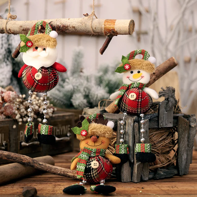 Bonecas de natal papai noel boneco de neve veados brinquedos ornamentos bonito pingente decoração ano novo 2025 natal decoração para casa presentes ﻿