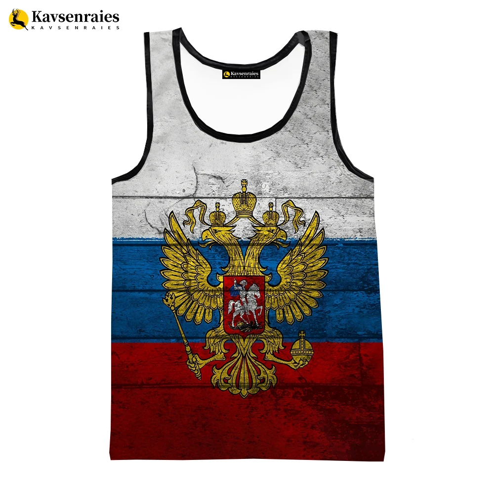 2023 New Russia Bear 3D Print Tank Tops Men Summer Vest Women Casual Sleeveless Shirts Hip Hop Streetwear Oversized Tops Tees