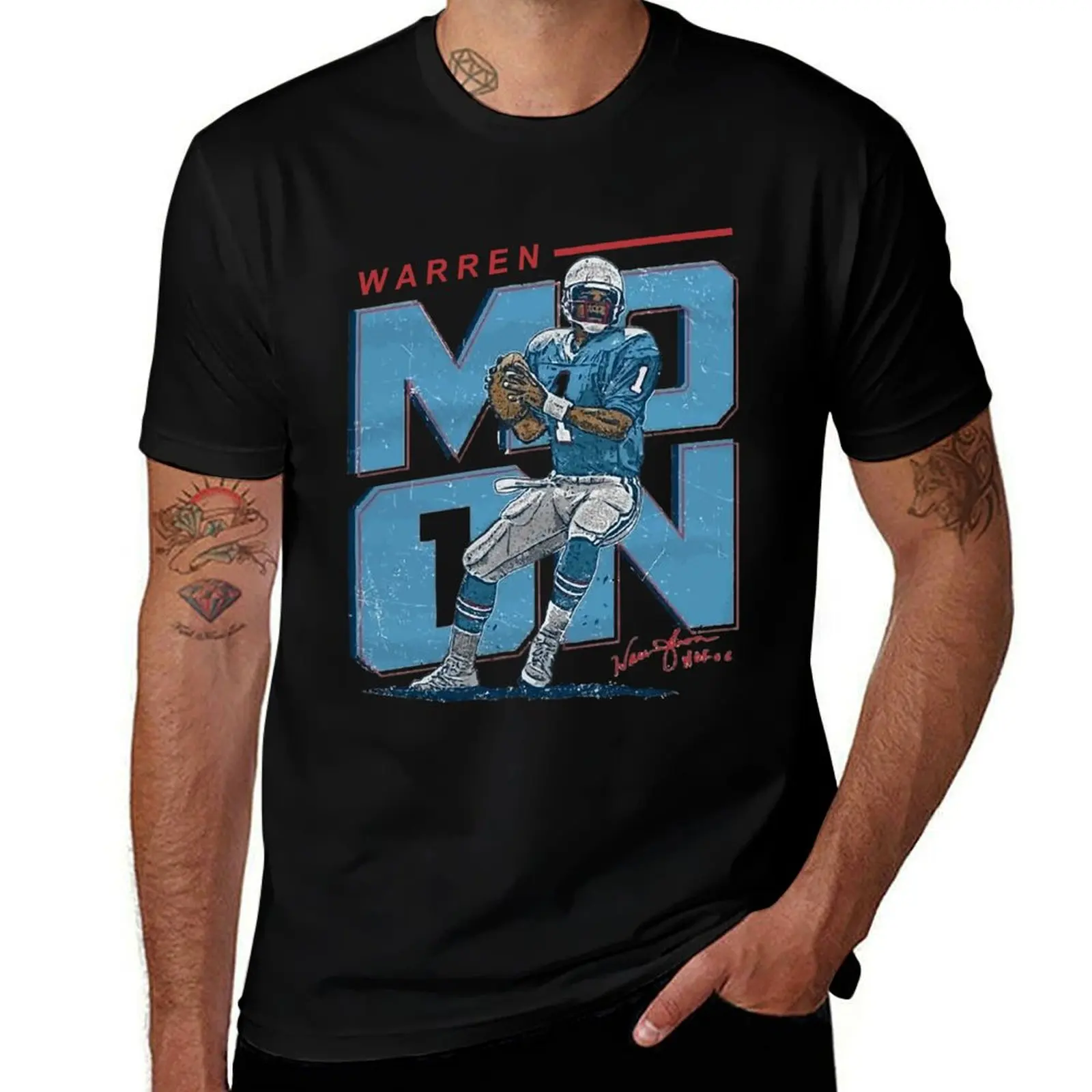 

Warren Moon Houston Throwbacks Men_s T-Shirt cotton t shirt man anime tshirt man t shirts for men T-Shirt