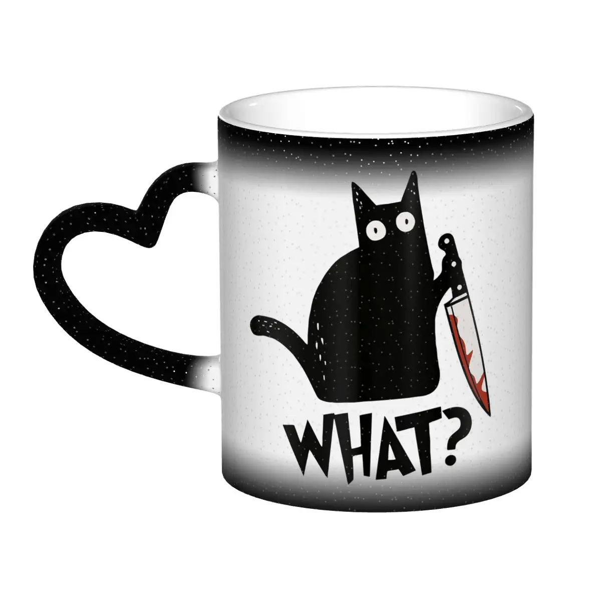 Gato que asesino gato negro con cuchillo regalo taza Premium tazas de café de cerámica tazas de té taza de leche vasos regalos para mujer hombre