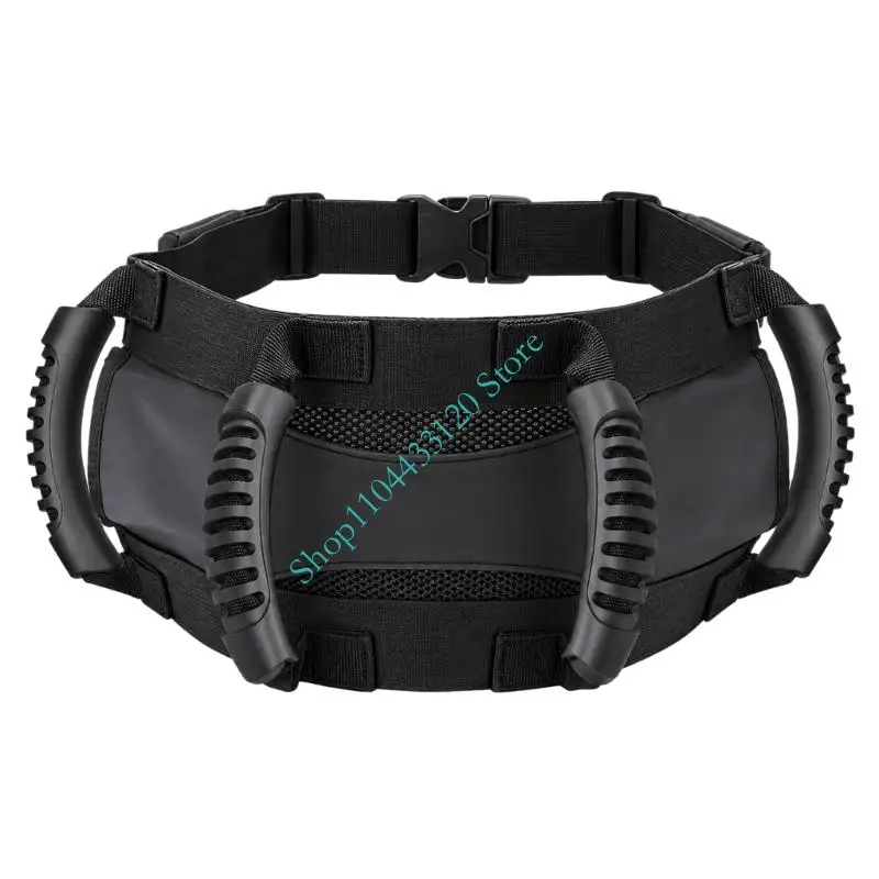 Motorcycle Passenger Handhold Belt with Four Grip Points, Adjustable Cloth Strap, and Tool-Free Attachment for Motorcycles,