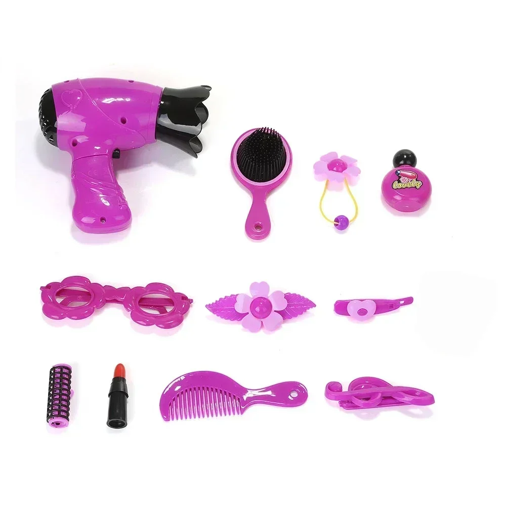 Oggetti di scena di alta qualità Regali di Natale per bambini Brithday Giocare a casa Giocattoli Set di giocattoli per trucco da toletta simulato rosa viola