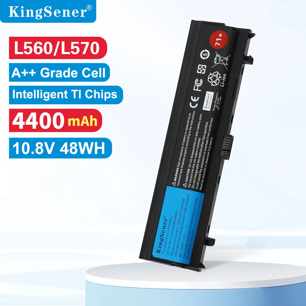 KingSener 00NY488 Laptop battery For Lenovo Thinkpad L560 L570 SB10H45073 SB10H45074 SB10H45071 00NY488 00NY489 00NY486 71+