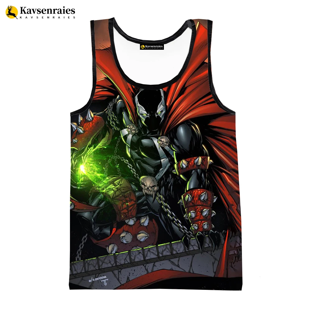 2024 Hot Sale Anime Spawn 3D Printed Tank Tops Men Summer Fashion Casual Sleeveless Shirts Harajuku Streetwear Oversized Tops