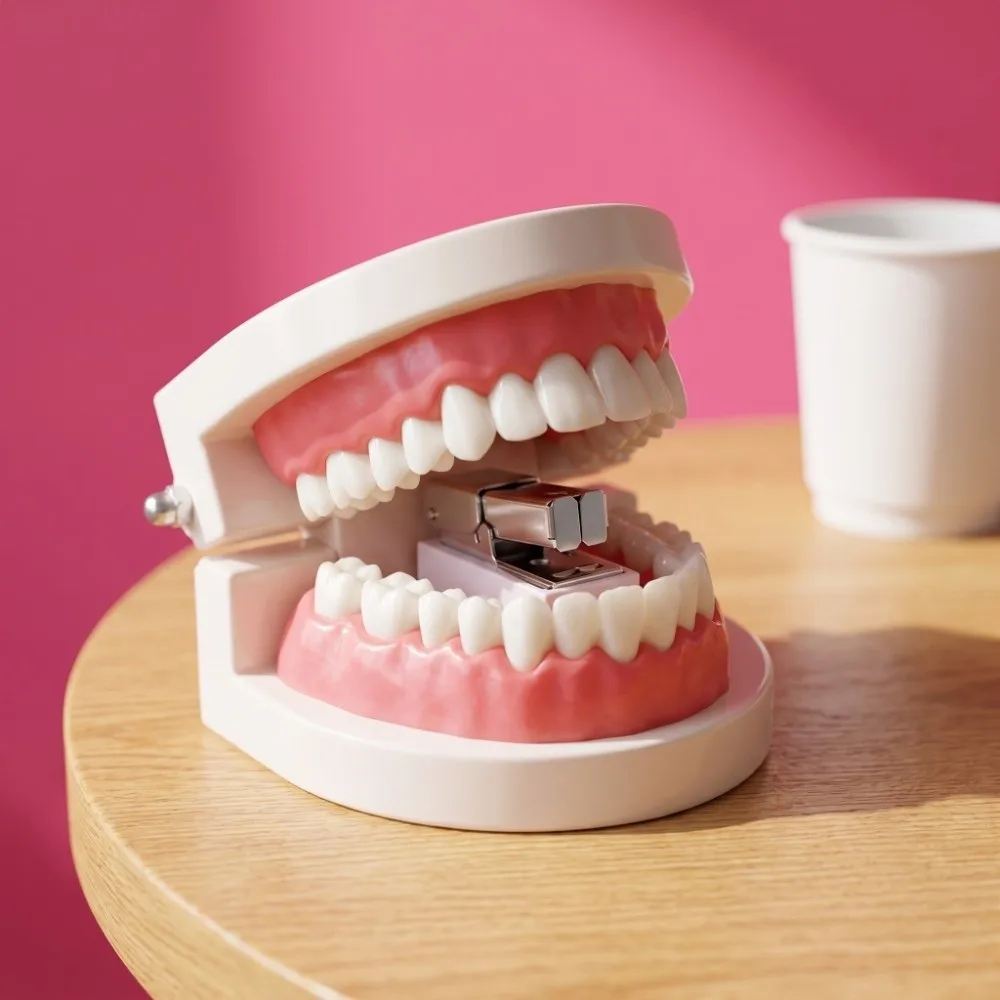 Creative Denture Model Stapler Mini Funny Halloween Prank Props Portable Novelty Halloween Desktop Decoration Photo Props