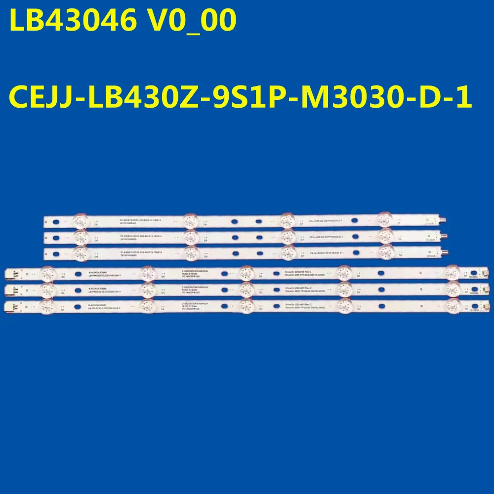 

LED Strip LB43046 V0_00 CEJJ-LB430Z-9S1P-M3030-D-1 For 43HFF5973/T3 43HFF3933/T3 43HFF3953/T3 43PFS5503/12 43S5295 TPT430H3-DUY