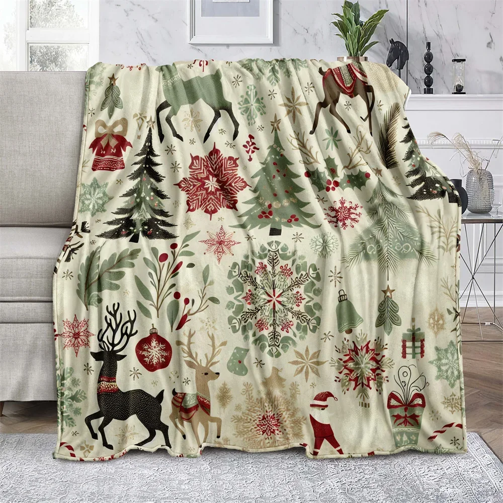 

Charming Green Deer Design Soft Microfiber Throw Blanket – Cozy for Bed, Sofa, Camping, Picnic & Winter Warmth Decor