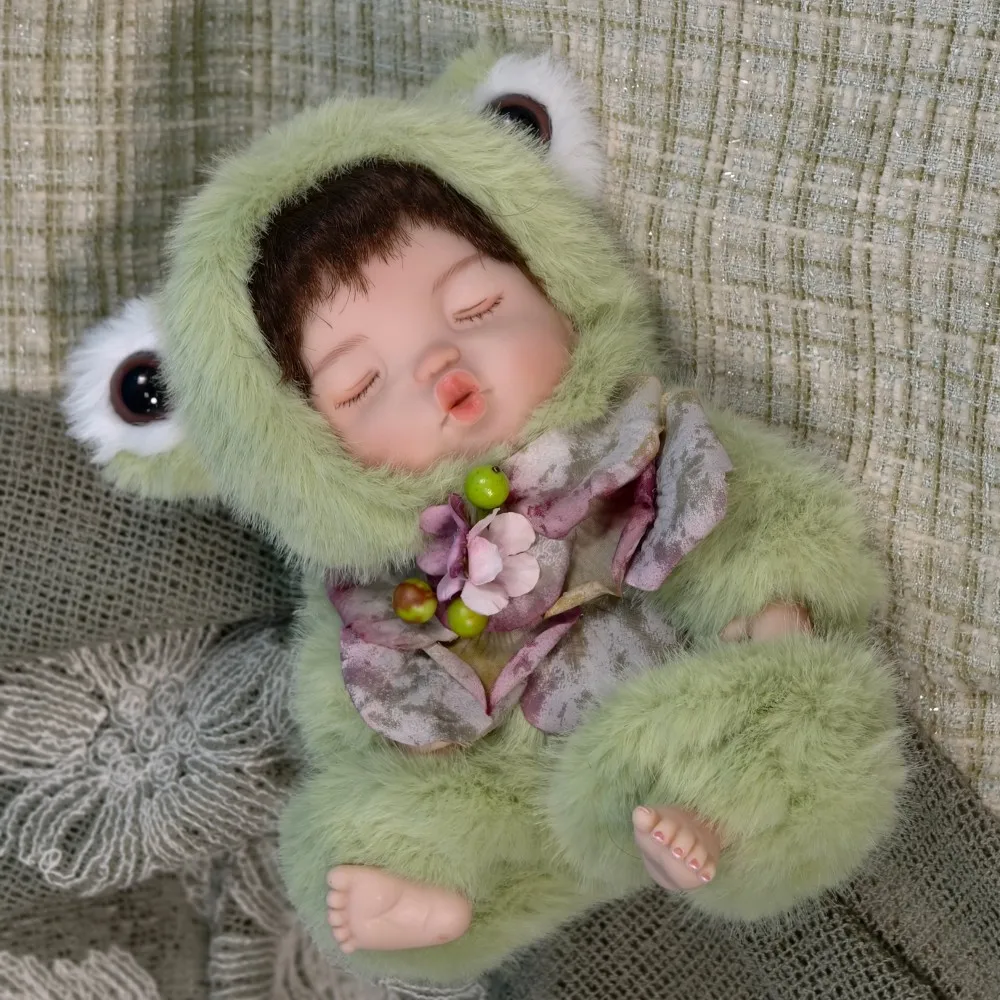 

Cloveray 10 inch Original Full Body Vinyl Doll Super Ccute Plush Frog Vinyl Doll Detachable Clothes Kawaii Handmade Toy Kid Gift