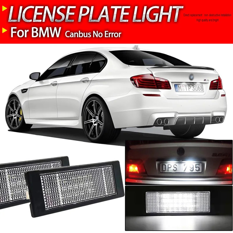 

Для BMW 1 серии Z4 E81 E87 E63 E64 M6 E85 E86 F12 F13 F20 K48 MINI R60 R61 Светодиодная лампа номерного знака Автомобильный светильник Luz без ошибок