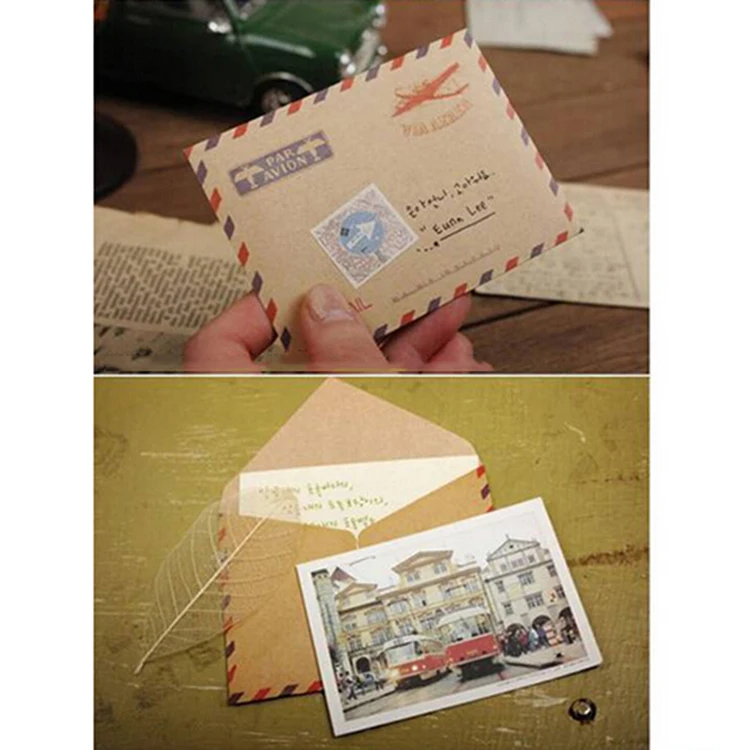 10 Pcs Vintage Kraft Envelope Mini Paper Envelopes Wedding Invitation Envelope Office Stationery Gift Supplies 9.6*7.3cm