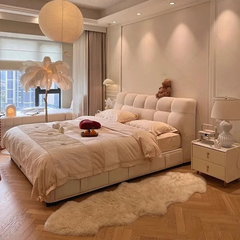 

Queen Adults Storage Bed Luxury 150x200cm Hotel 180x200cm Bed Frames 2 People Headboard Floor Family Home Bedroom Furniture