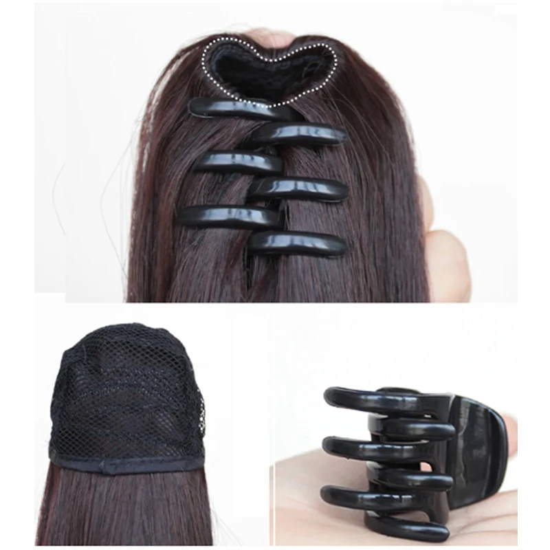 H&STRA Synthetic Short Wave Ponytail for Women Drawstring Tied to Hair Tail Clip in Hair Extensions for Women