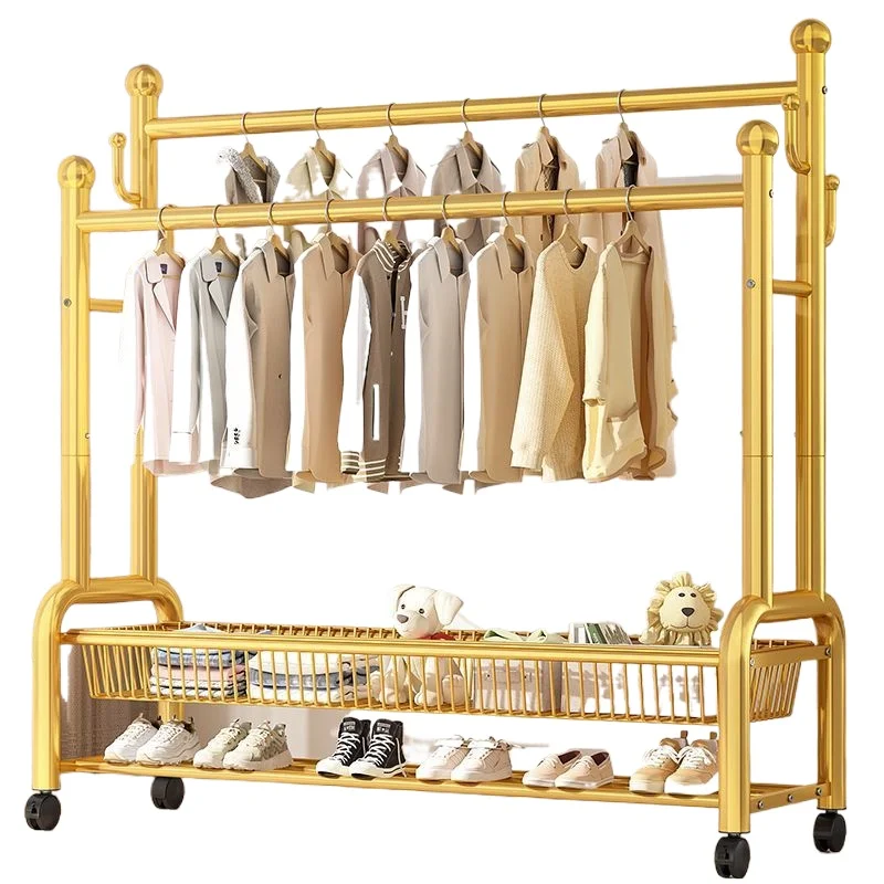 Suitable for extra-thick floor-standing vertical pulley-hanging multi-functional double-row clothesline