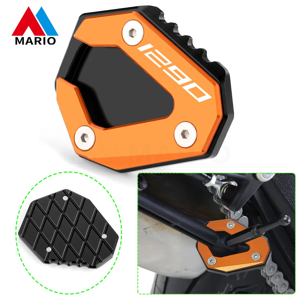 

Motorcycle Accessories Aluminum Side Stand Extension Kickstand Pad Support Plate Enlarge For KTM 1290 Super Duke GT 2018-2021