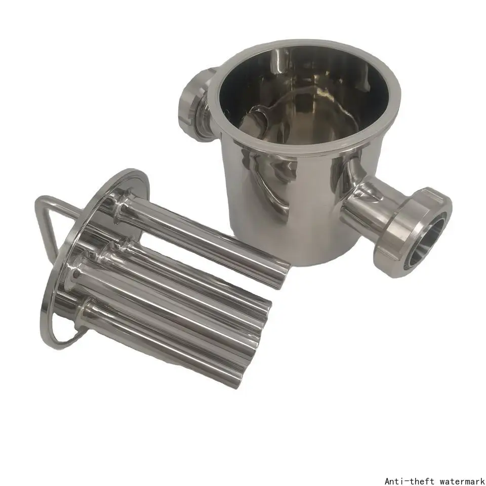 DN32-159 Sanitary Stainless Steel SS316L SS304 Food Grade Magnetic Filter Clamp Neodymium Magnetic Traps for Liquid Pipe Line