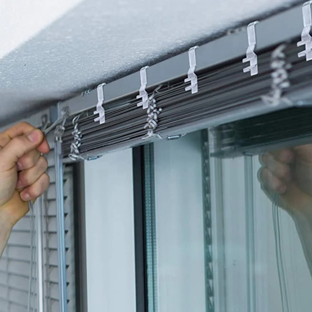 20 piezas Clips ciegos de plástico, abrazaderas para cenefa, fácil instalación para el hogar, oficina, hoteles, muebles, restaurantes, Clips para cenefa