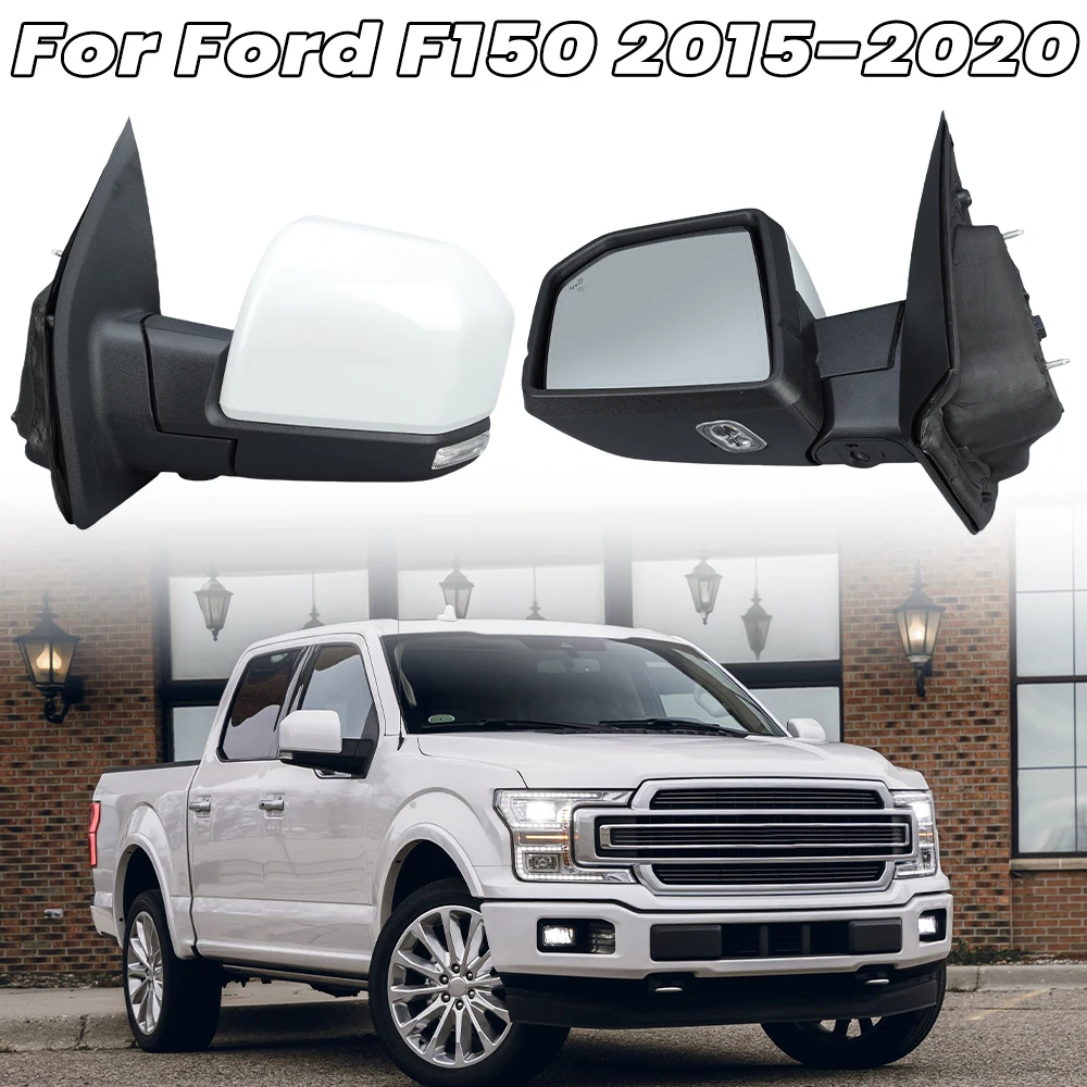 

18+4 Pins Side Mirror Assembly For Ford F150 2015-2020 White Double Plug Power Folding With Camera Wing Mirror Car Accessories