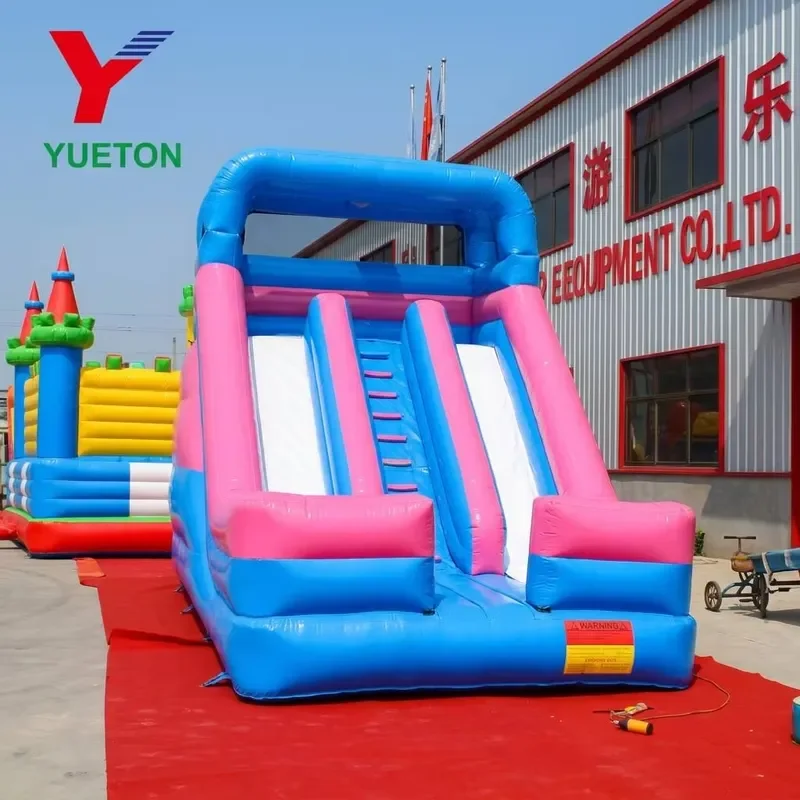 Commercial Grade 7.5m Inflatable Slide - Durable 0.55mm Plato PVC Dual Lane Water Slide with Safe Climbing for Theme Park