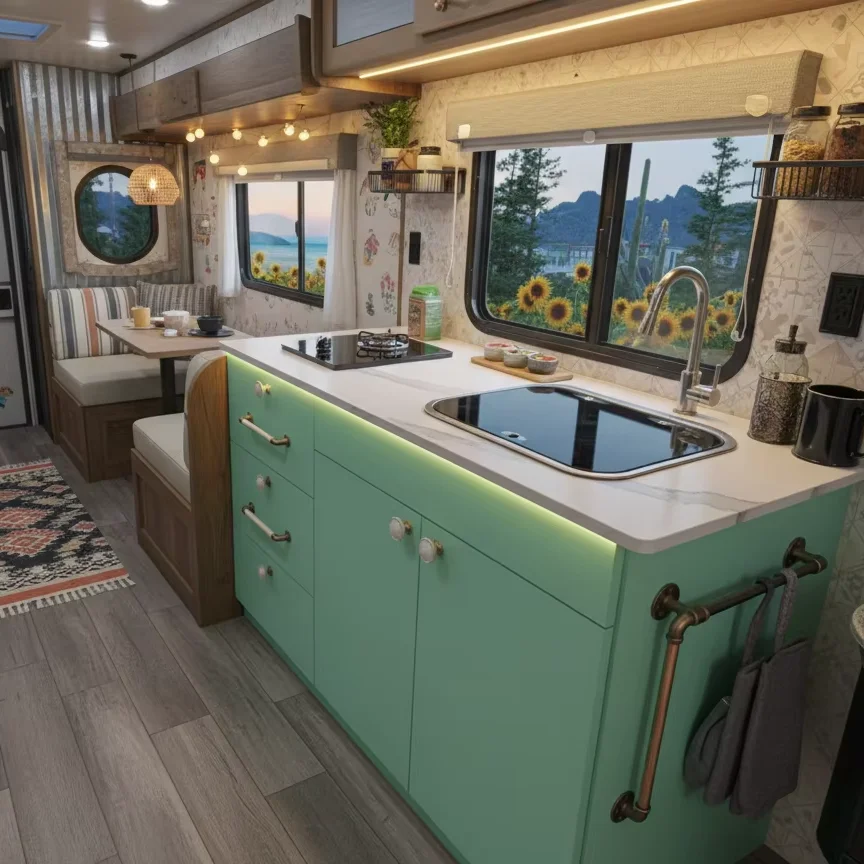 وحدة مطبخ عصرية للكرفانات مع ح - مراجعة Interior Design Kitchen Modern وسعره