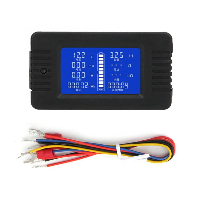 PZEM-015 Digital Battery Tester Voltmeter Ammeter Power Voltage Current Impedance Capacity Energy Time Meter Monitor Detector